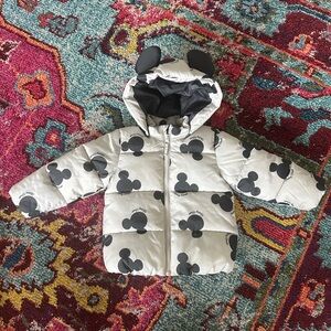 H&M Disney Kids Mickey Mouse Puffer Jacket - Black & White